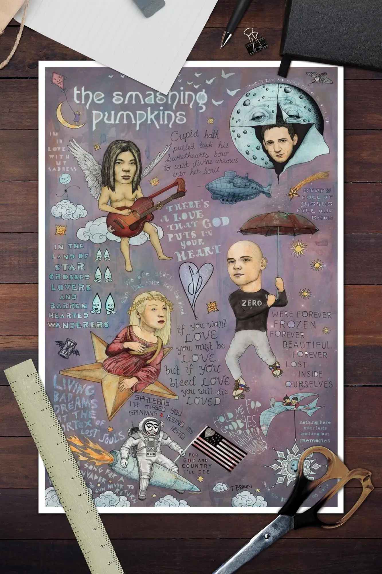 the smashing pumpkins Singer Poster Prints Wall Art Canvas Painting For Modern Family Living Room Home Decor