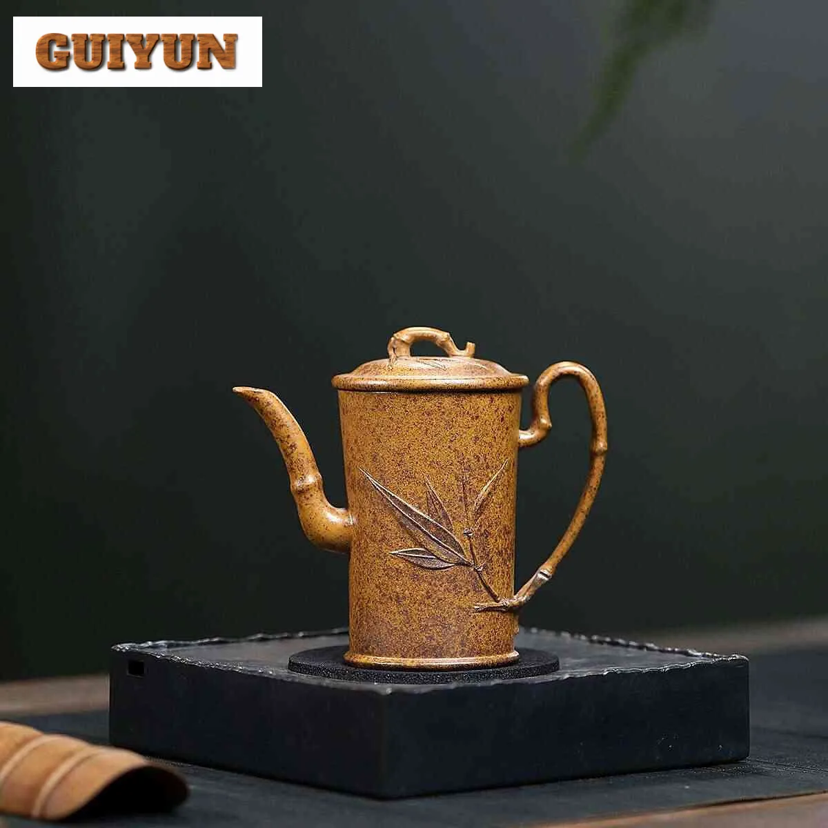 150 мл Элегантные фиолетовые глиняные чайники Исин бамбуковая трубка ручной