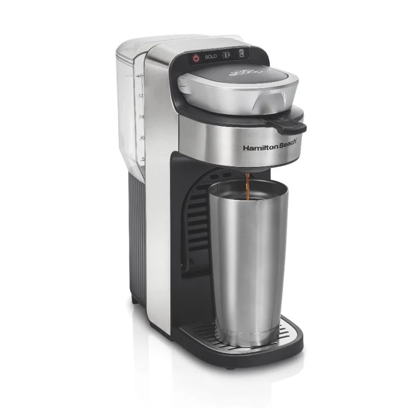 Scoop Single-Serve Coffee Maker with Removable Reservoir, Stainless Steel, 49987