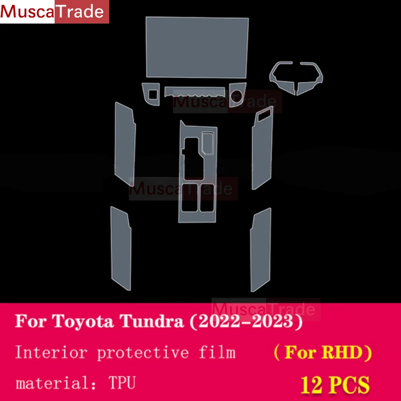 

Для Toyota Tundra 2022-2023, внутренняя центральная консоль автомобиля, прозрачная фотопленка для ремонта от царапин