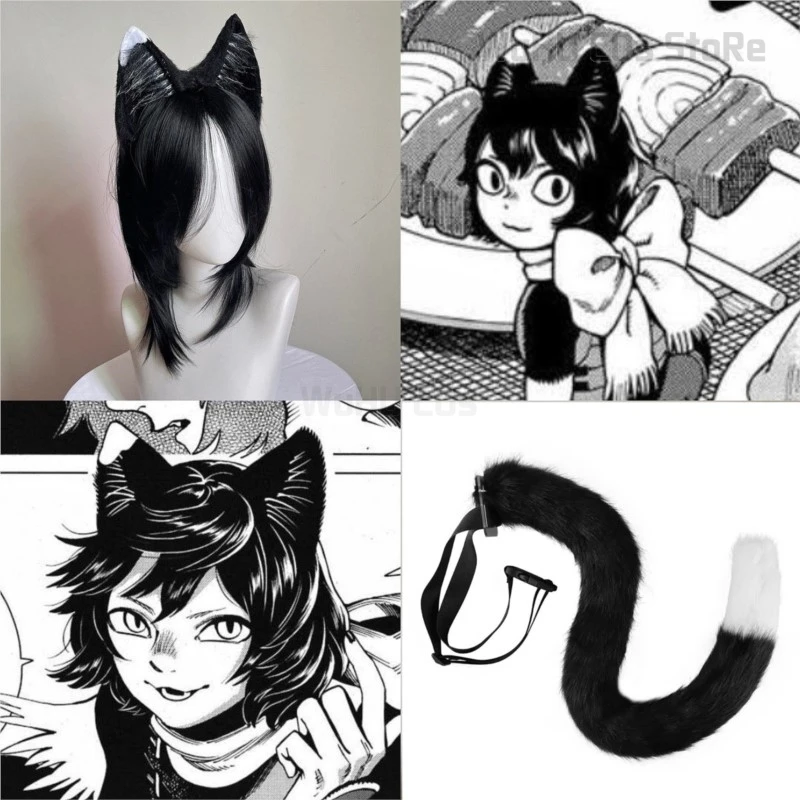 Аниме Delicious In Dungeon Izutsumi Косплей Наряд Ухо Повязка Для Волос Маскировка Хвост