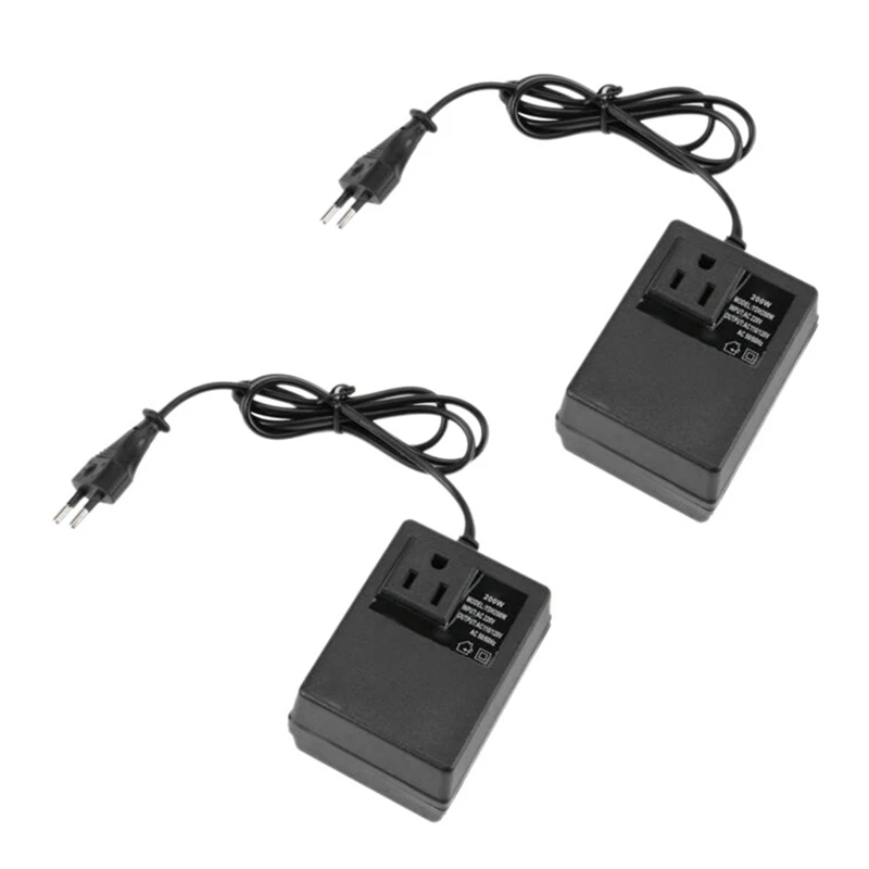 

2X200 Вт преобразователь напряжения трансформатор 220 В в 110 В понижающий дорожный адаптер с европейской вилкой