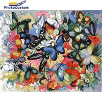 photocustom painting by number butterfly animals drawing on canvas handpainted art gift diy pictures by number kits home decor