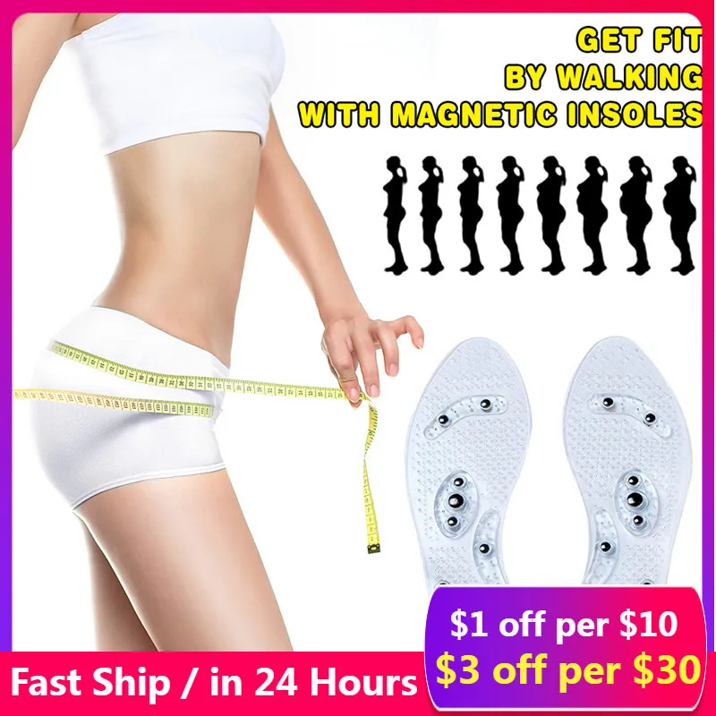 

Magnetic Therapy Silicone Insoles Transparent Massage Foot Weight Loss Slimming Insole Health Care Shoe Pad Sole Dropshipping