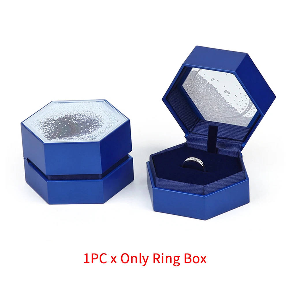 

Soft Velvet Engagement Proposal Hexagon Luxury Jewelry Dispay Holder Necklace Gifts For Wedding Packaging Portable Case Ring Box