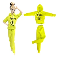nk official 1 set casual running outfit green sports wear yoga gym suit clothes for barbie doll dollhouse accessories diy toys
