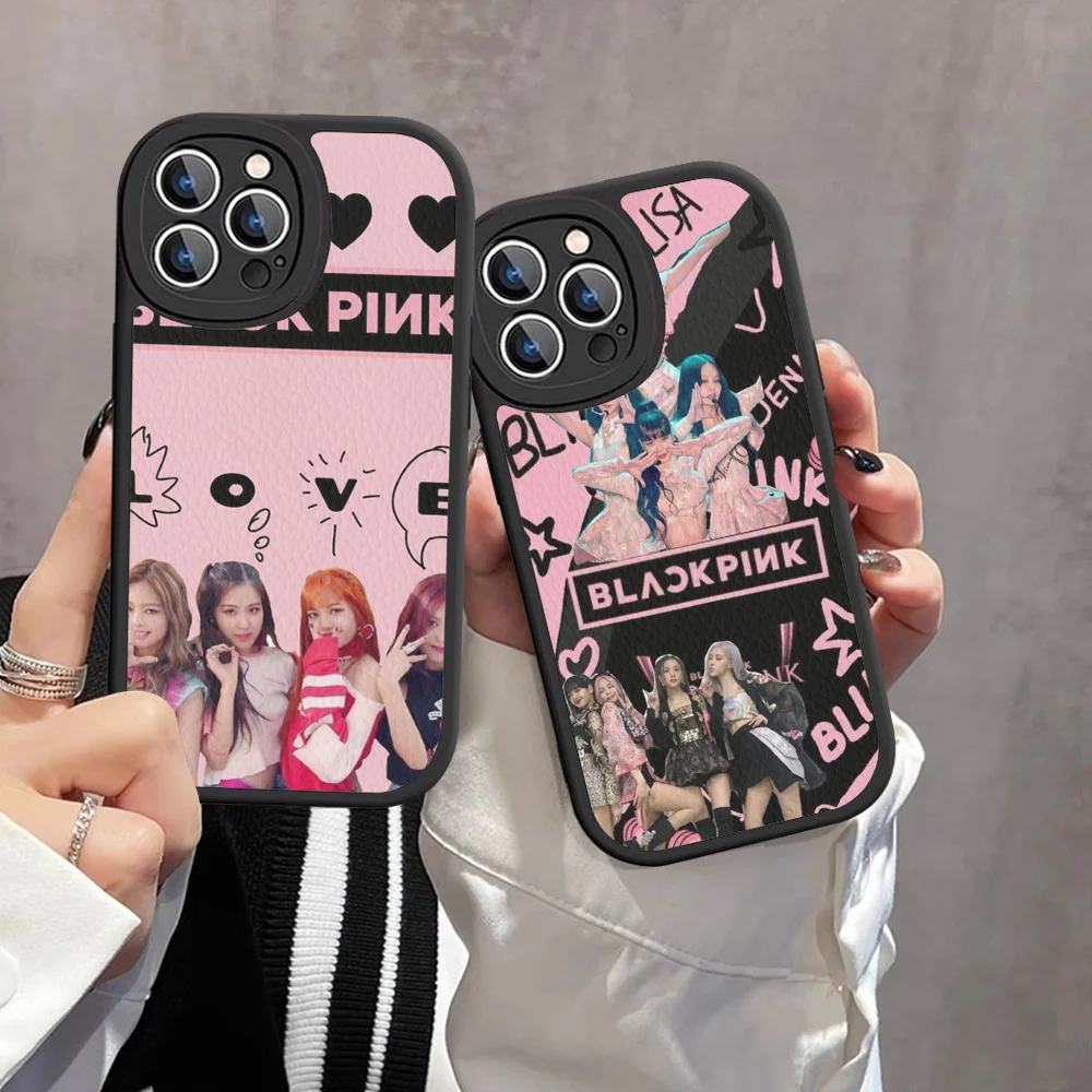 B-Blackpink Phone Case Hard Leather For IPhone 16 15 14 13 12 Mini 11 Pro Max Xs X Xr 7 8 Plus Fundas
