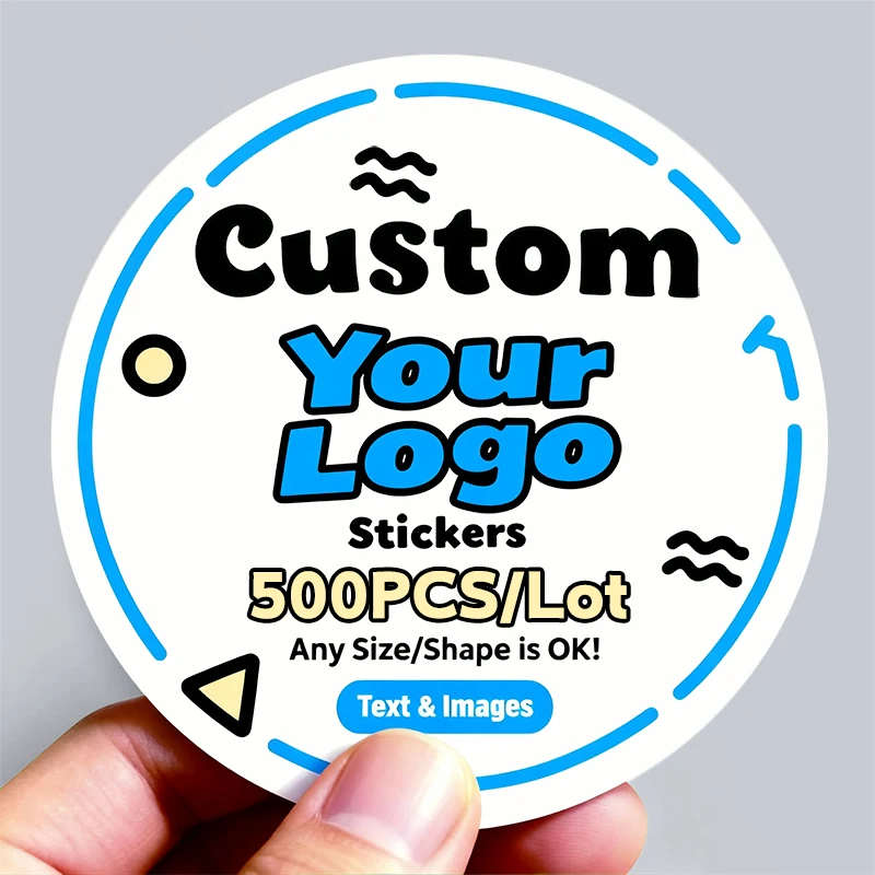 

500 шт. наклейки на заказ и индивидуальный логотип, наклейки на подарочную коробку на свадьбу, день рождения, сделай сам, наклейки с вашим собственным логотипом, персонализированные наклейки