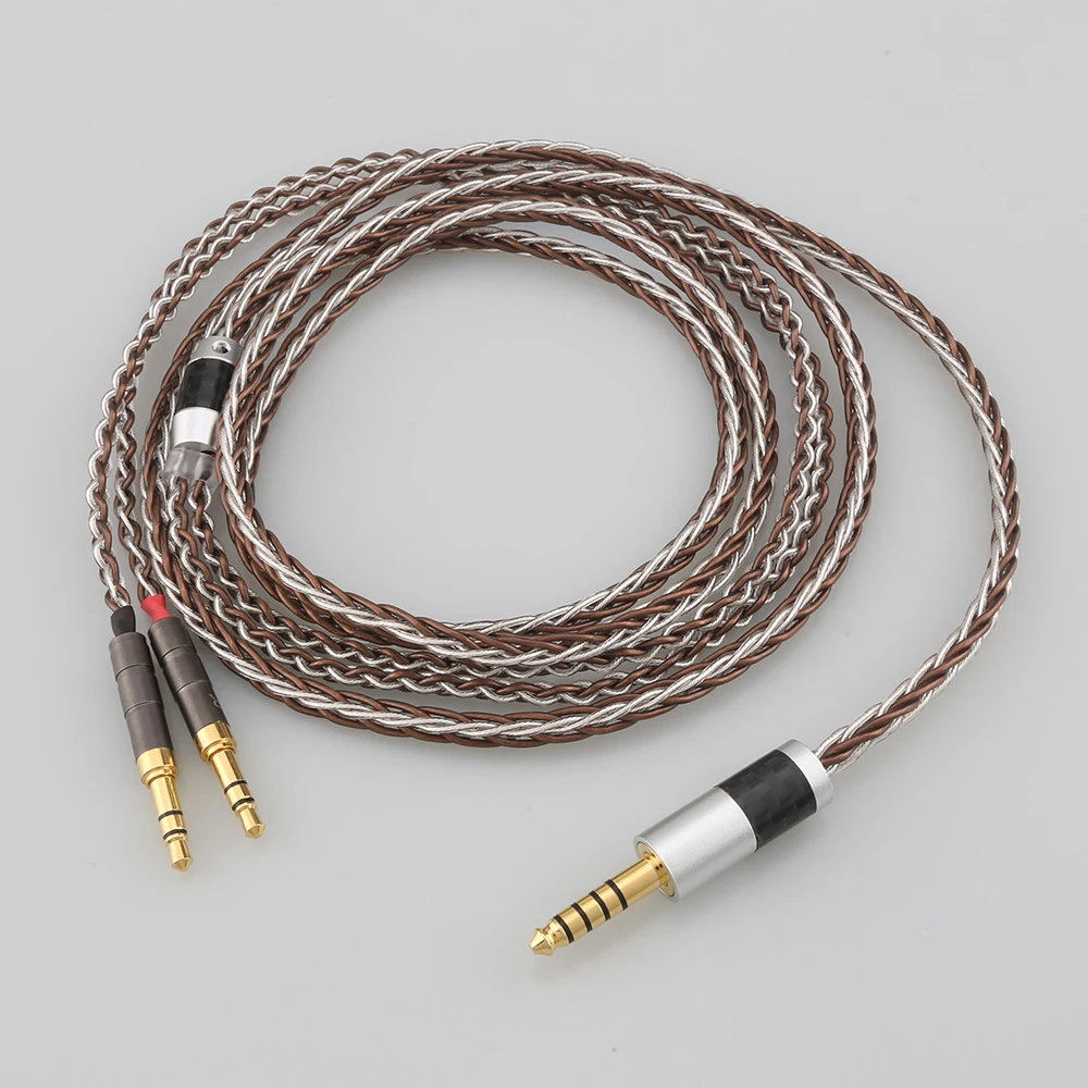 Audiocrast 8 Cores Headphone Earphone Cable For For Beyerdynamic T1 T5P II AMIRON HOME Denon AH-D600 AH-D7100 Headphone