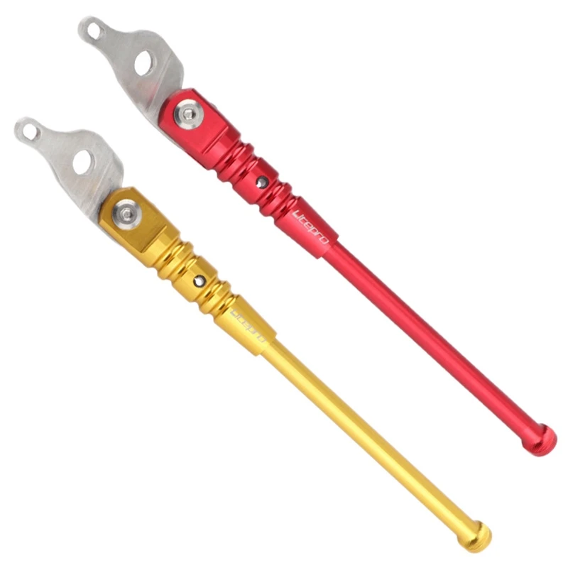 

2x Litepro Bicycle Kick Stand Road Bike Kickstand Mountain Bike Bicycle Cycle Rack for Brompton Accessories(Gold&Red)