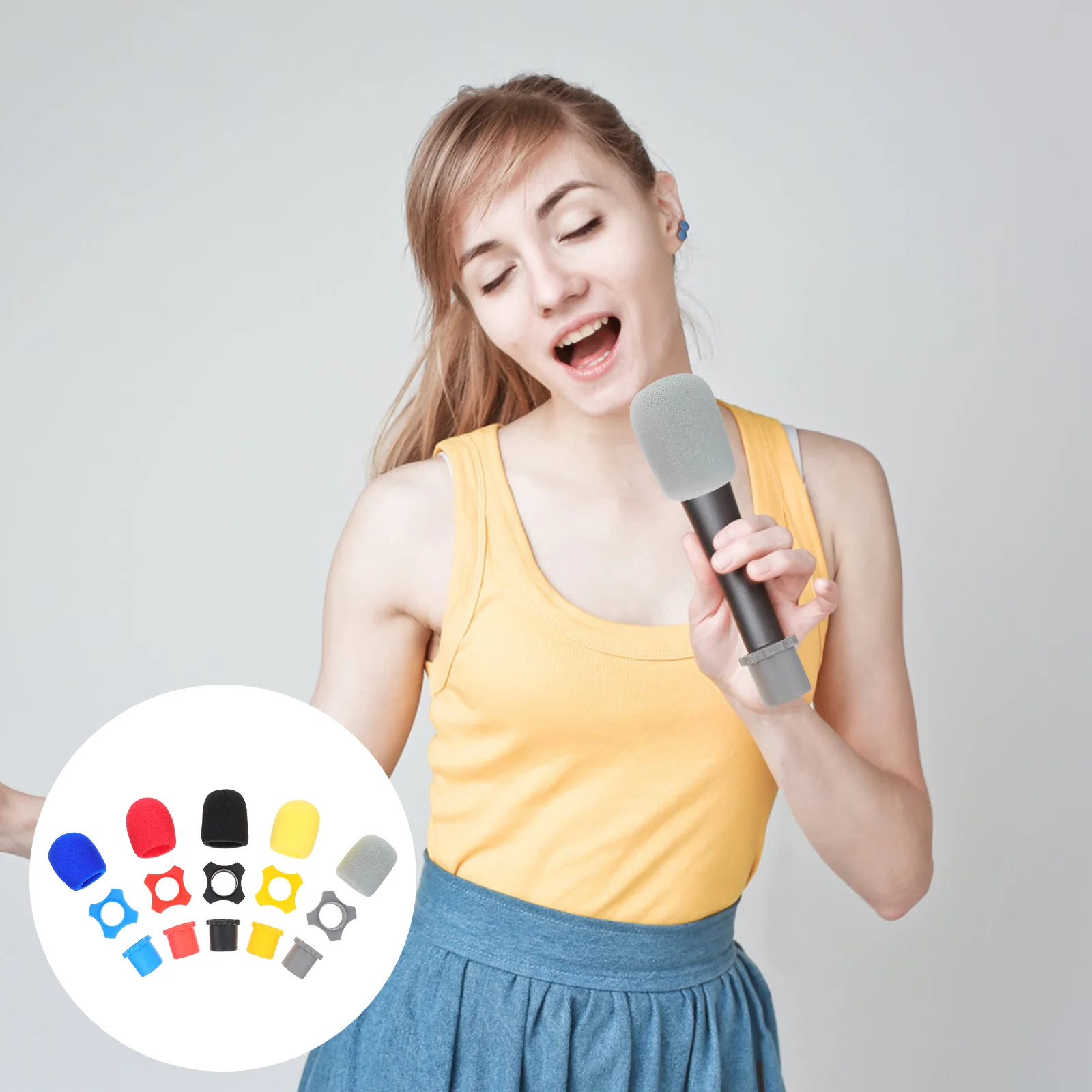 

5 Sets Headphones Mics Bottom Cover Saliva Headphones Protective Foam Anti-drop Rings Accessories Cup