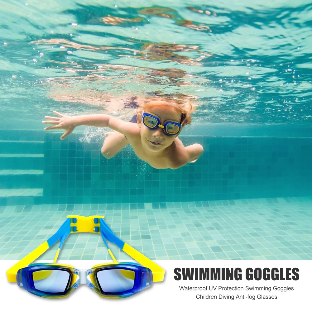 

Детские незапотевающие очки для дайвинга, водонепроницаемые незапотевающие очки для плавания с футляром для хранения, легко носить с собой