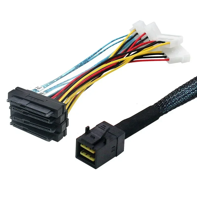 Новый кабель Mini SAS 12G карта массива SFF-8643 к 4xSAS 8482 серверный для передачи данных