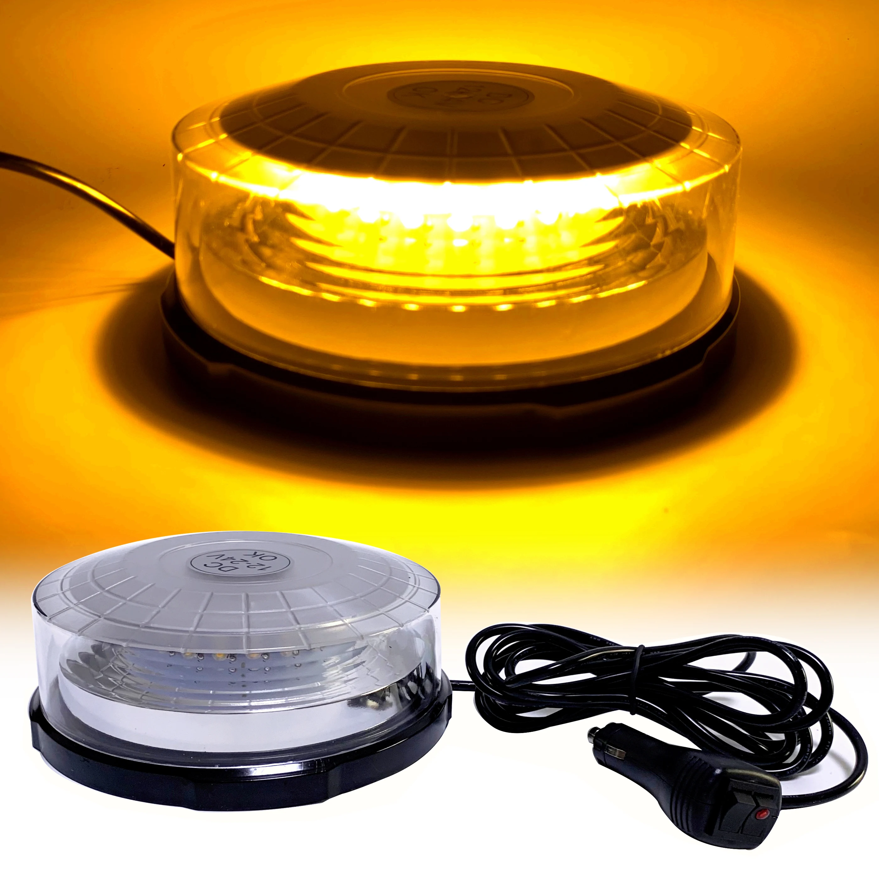 

Amber LED Strobe Light Beacon Vehicle Car Roof Top Hazard Warning Flash Emergency Lights Rotating Flashing Safety Signal lamp