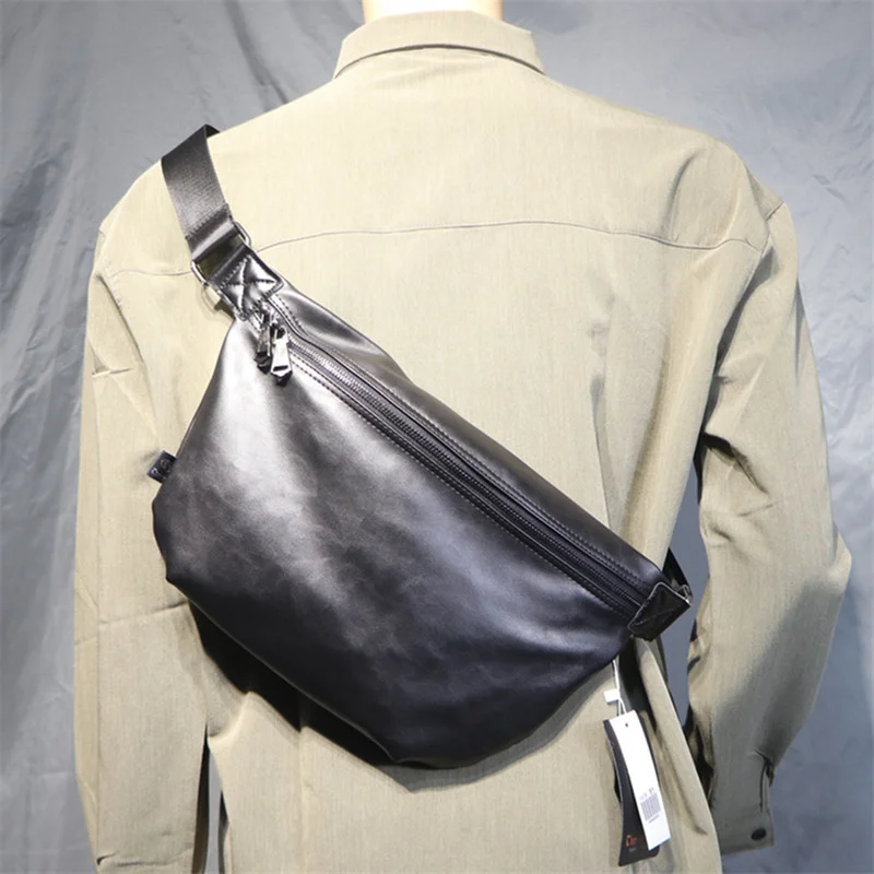 

Fashion Men's Saddle Bag Casual Trend Men's Chest Bag Retro Messenger Soft Leather Cross Bag Men's Waist Bag