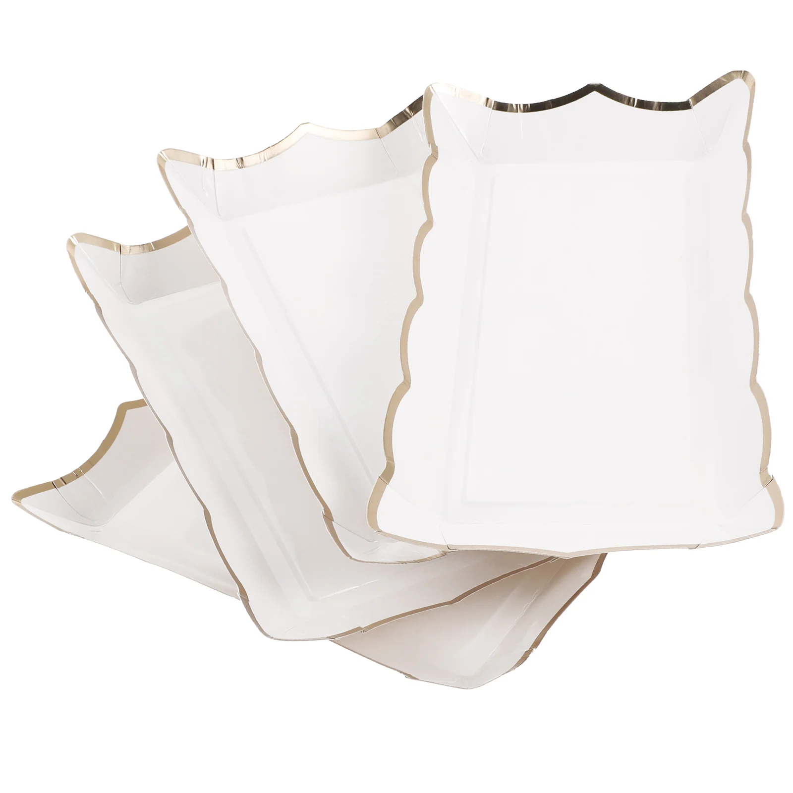 4 шт. одноразовые квадратные бумажные кружевные тарелки дорожные подносы для