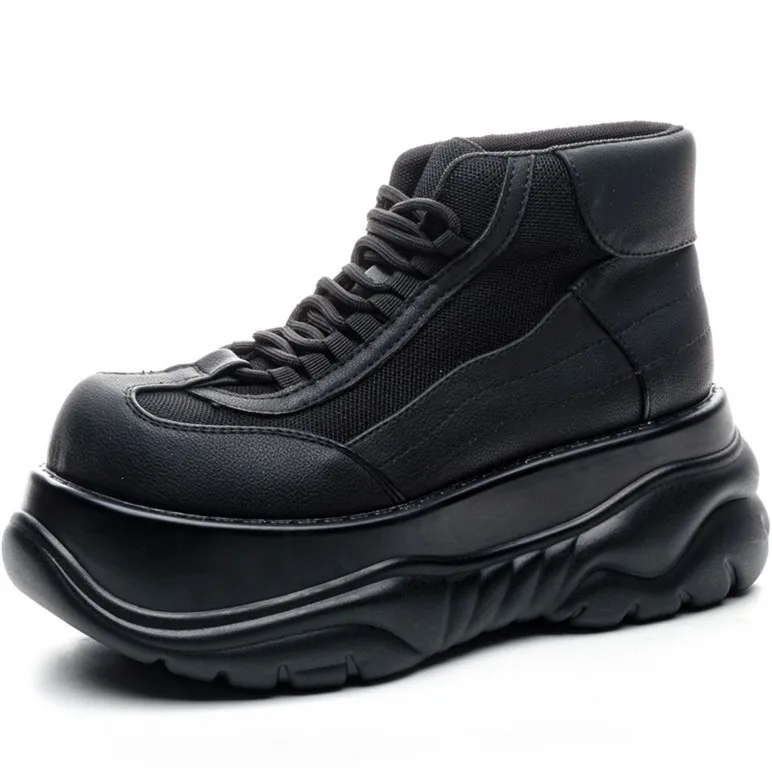 2025 женские маленькие мужские туфли на высокой платформе модные крутые