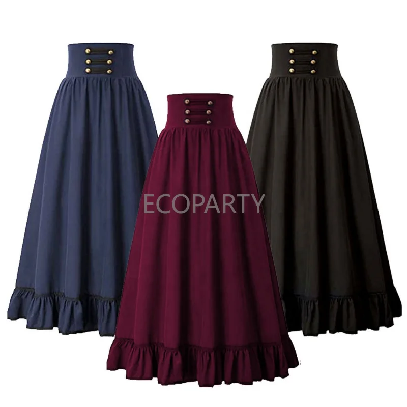 

Женское длинное платье в готическом стиле, плиссированное ТРАПЕЦИЕВИДНОЕ ПЛАТЬЕ с высокой талией и эластичным поясом в стиле ретро для скейтбординга