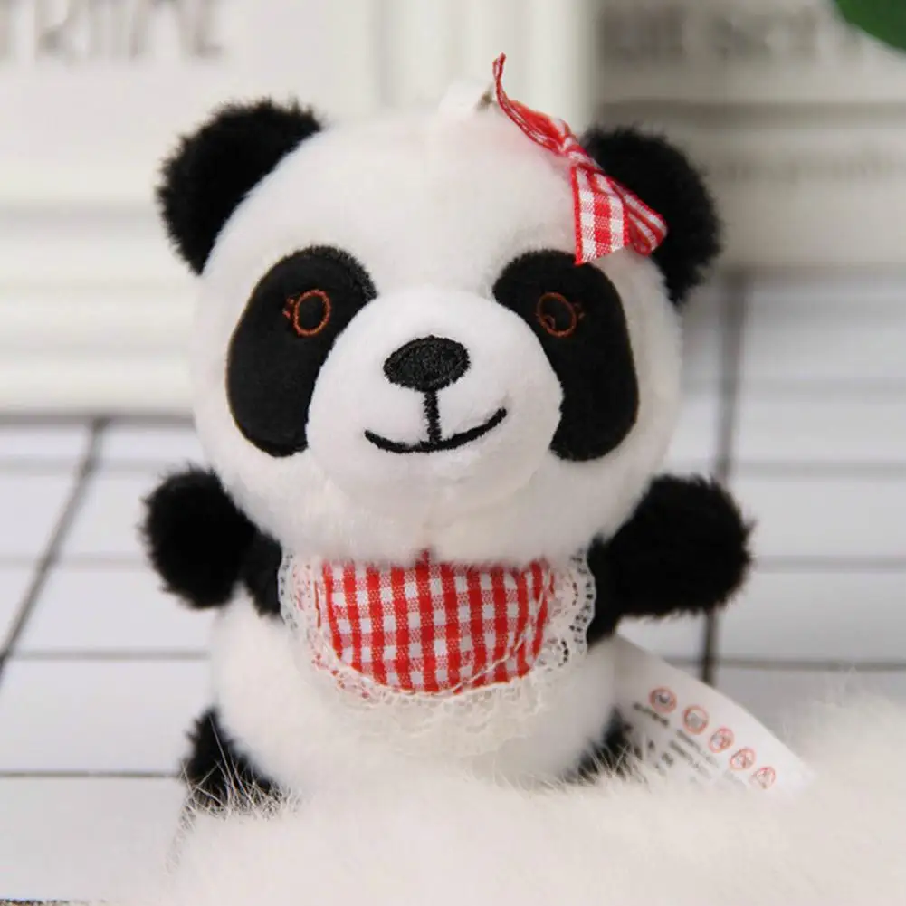 

Funny Kawaii Stuffed Panda Key Holder Backpack Ornament Panda Stuffed Toy Anime Theme Decorative