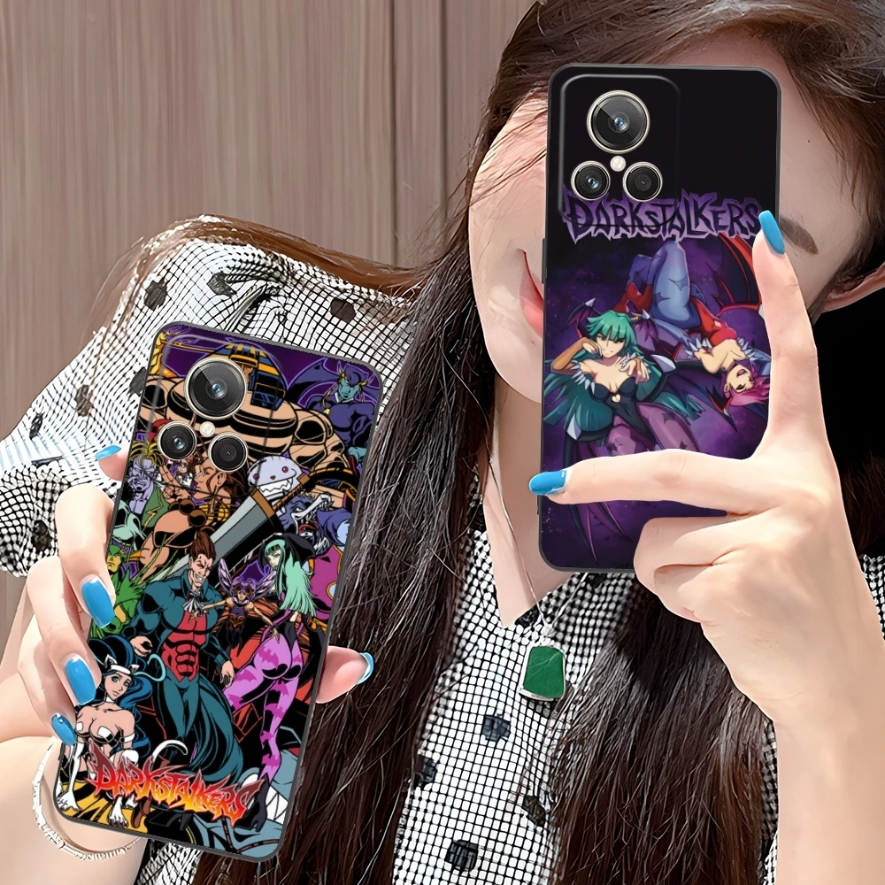 Darkstalkers Morrigan Mobile Cell Phone Case for Realme GT 2 9i 8i 7i Pro X50 X2 C35 C21 C20 C11 C3 Black Soft Cover Shell