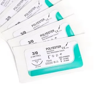 12 шт. 75 мм 2/0 3/0 4/0 шелковый нейлон PM не впитывающийся монофильный стерилизованный