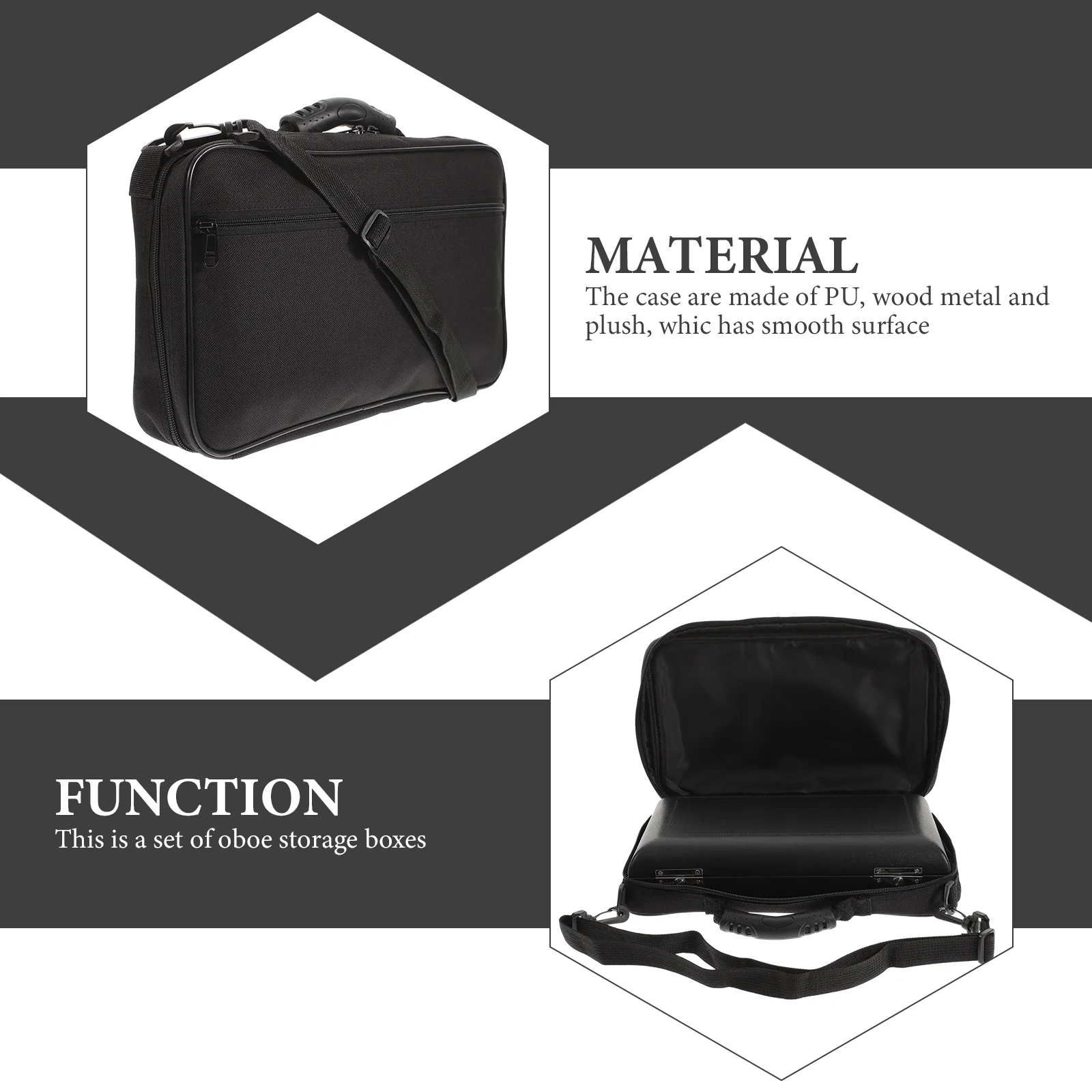 

Oboe Carrying Case Instrument Holders Storage Cases Containers PU Cover Shelves