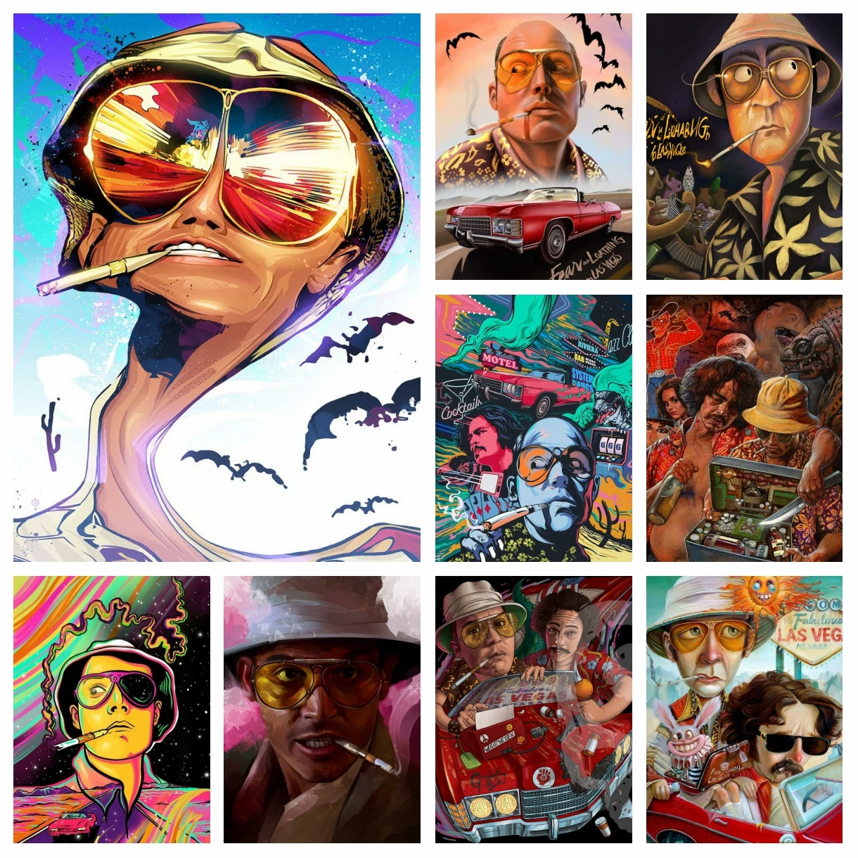 

5D Fear and Loathing In Las Vegas Film Wall Art Diamond Painting Classic Movie Cross Stitch Embroidery Picture Mosaic Home Decor