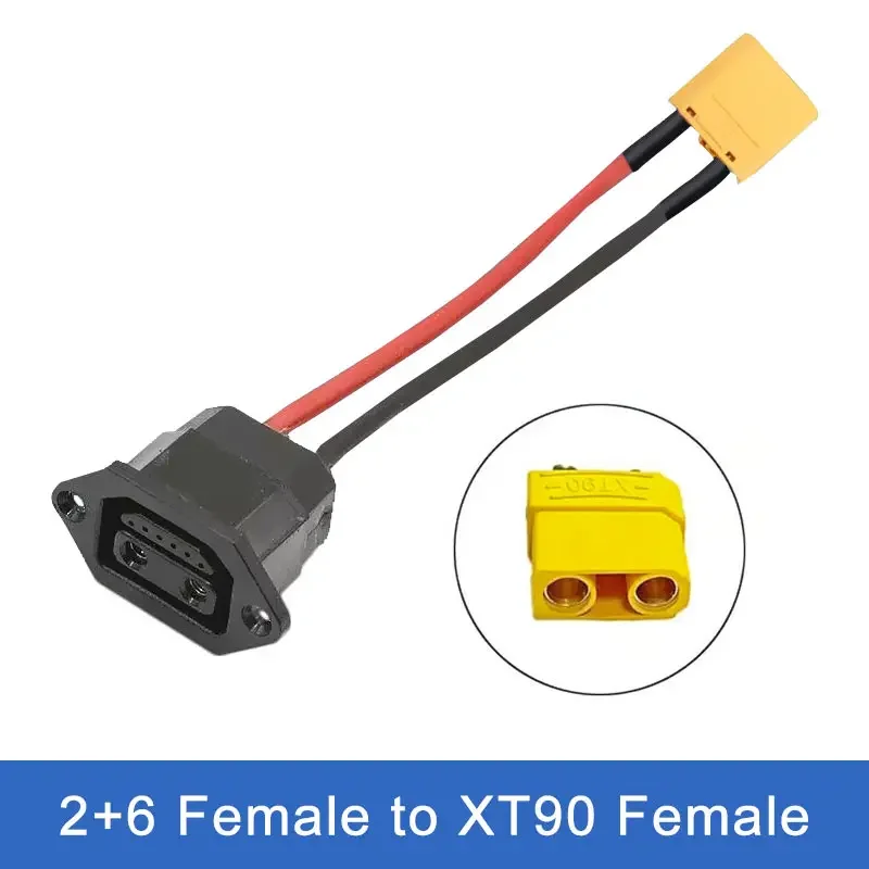 2 + 6 до XT60 электрическая головка для электромобиля, литиевая батарея, зарядная розетка 2 + 4 XT90, 4 квадратных железных башни, новая линия электропитания