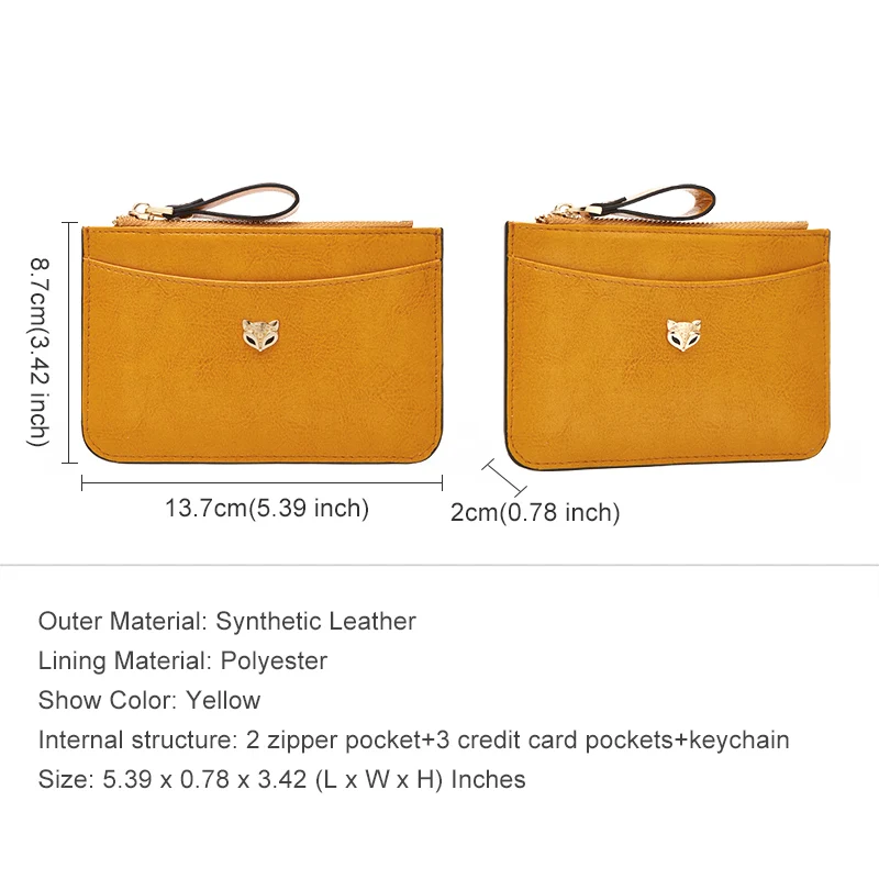 FOXER PVC Leather Card Holder Women Zipper Coin Packet Lady Key Bag Small Bus ID Card Wallet Light Thin Clutch Bag Fashion Purse