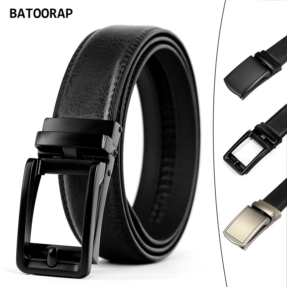

Мужской черный дизайнерский кожаный ремень BAOORAP высокого качества из натуральной роскошной металлической автоматической пряжки разных стилей
