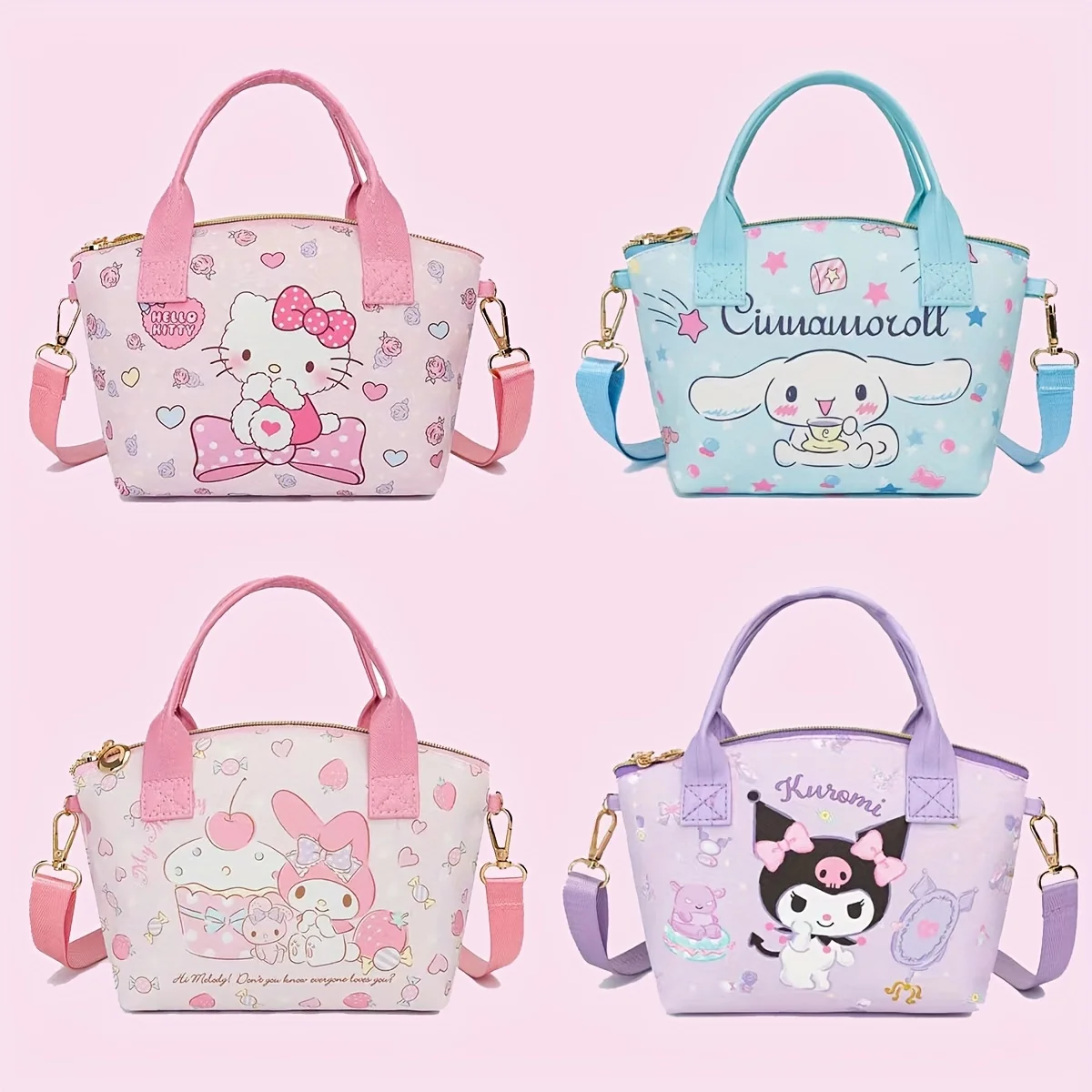 Sanrio мультяшная сумка милая Аниме Сумка через плечо Melody Kuromi Cinnamoroll Hello Kitty ПУ