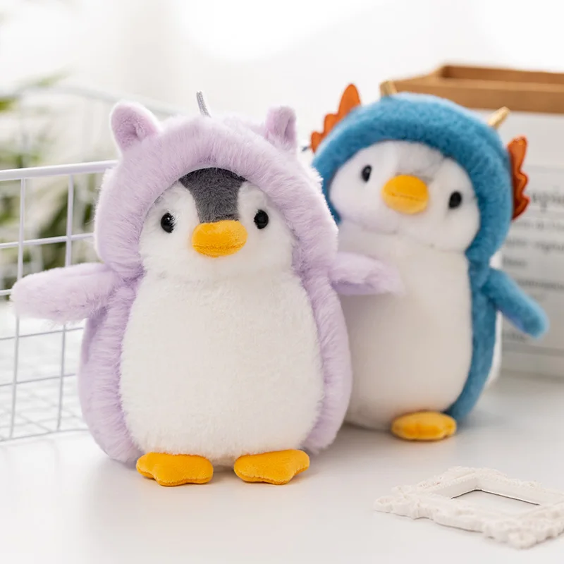 

20cm Cute Penguin Transform into Dinosaur Unicorn Bunny Plush Toy Stuffed Cosplay Snowman Creative Toys for Kids Xmas Girls