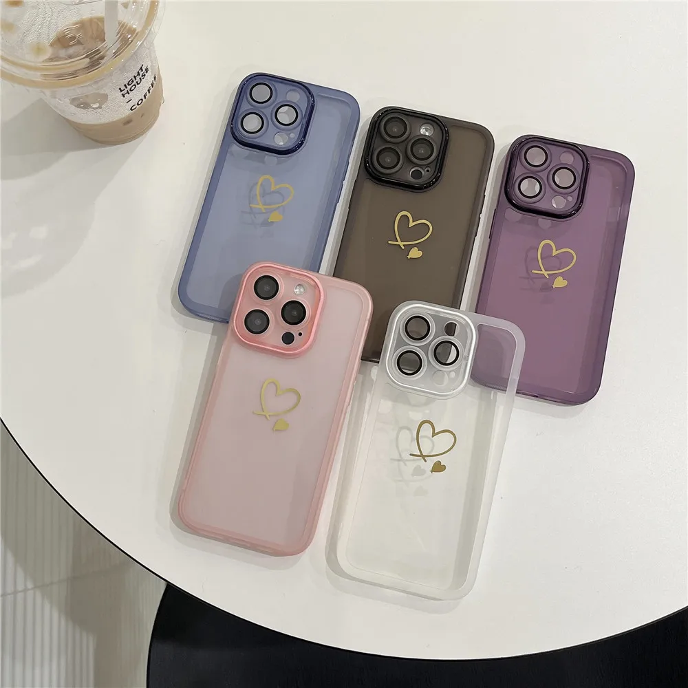 

Ottwn Big Small Love Heart Phone Case For iPhone14 13 11 12 Pro Max 7 8 14 Plus XS Max XR Cute Soft Shockproof Back Bumper Cover