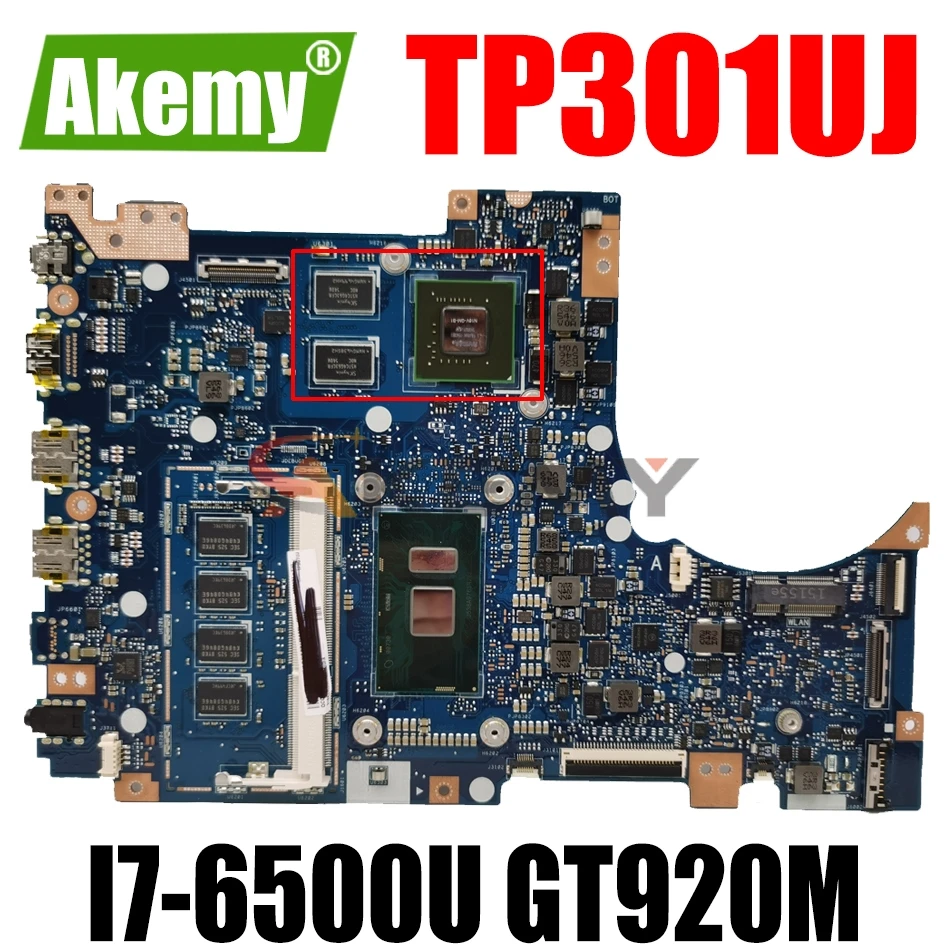 

AKEMY TP301UJ Laptop Motherboard For ASUS TP301UJ Original Mainboard 4GB-RAM I7-6500U GT920M