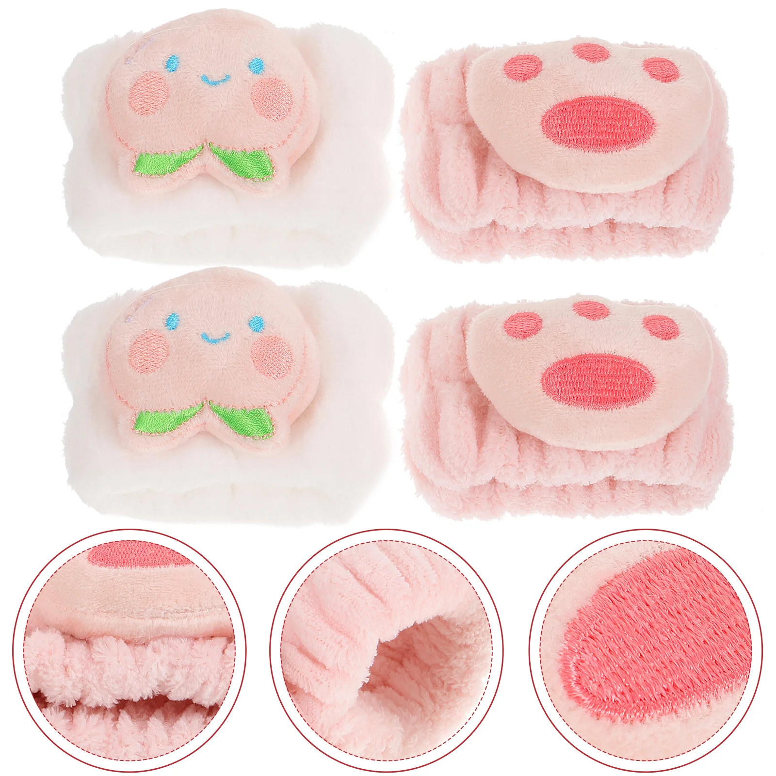 

2 Pairs Wrist Bands Water Absorption Face Wash Wristbands Skincare Wristbands