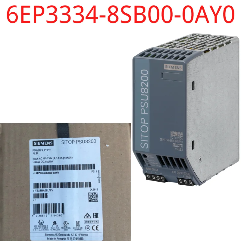 

6EP3334-8SB00-0AY0 Brand New SITOP PSU8200 24 V/10 A stabilized power supply input: 120/230 V AC output: 24 V DC/ 10 A