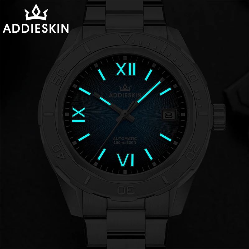 Мужские часы ADDIESKIN класса люкс, автоматические, с механизмом Miyota 9015, сапфировое стекло, водонепроницаемость 100 м, светящиеся стрелки BWG9 (art.: 3920d4ffacfd3) - 3920d4ffacfd3