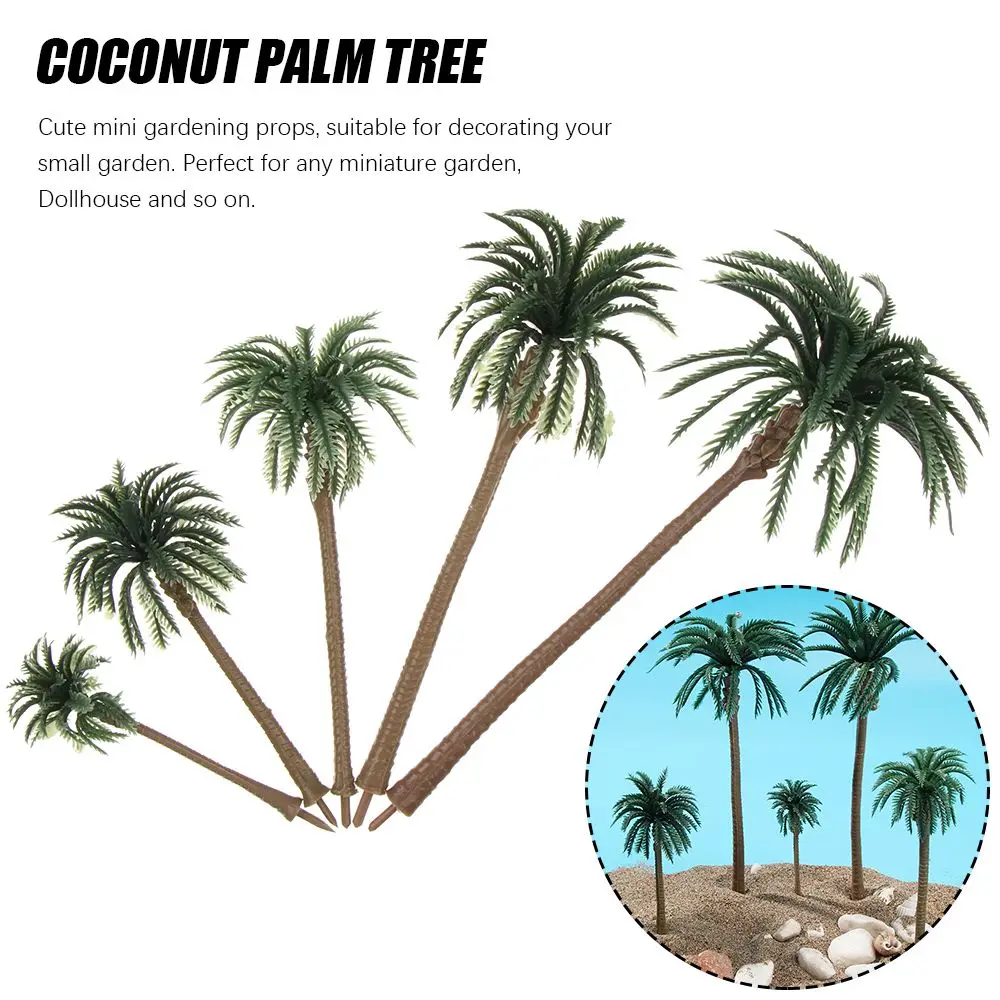 

Exquisite Scenery model DIY Decor Sand Table Coconut Palm Tree Plant Pots model Plastic Bonsai Craft Micro Landscape