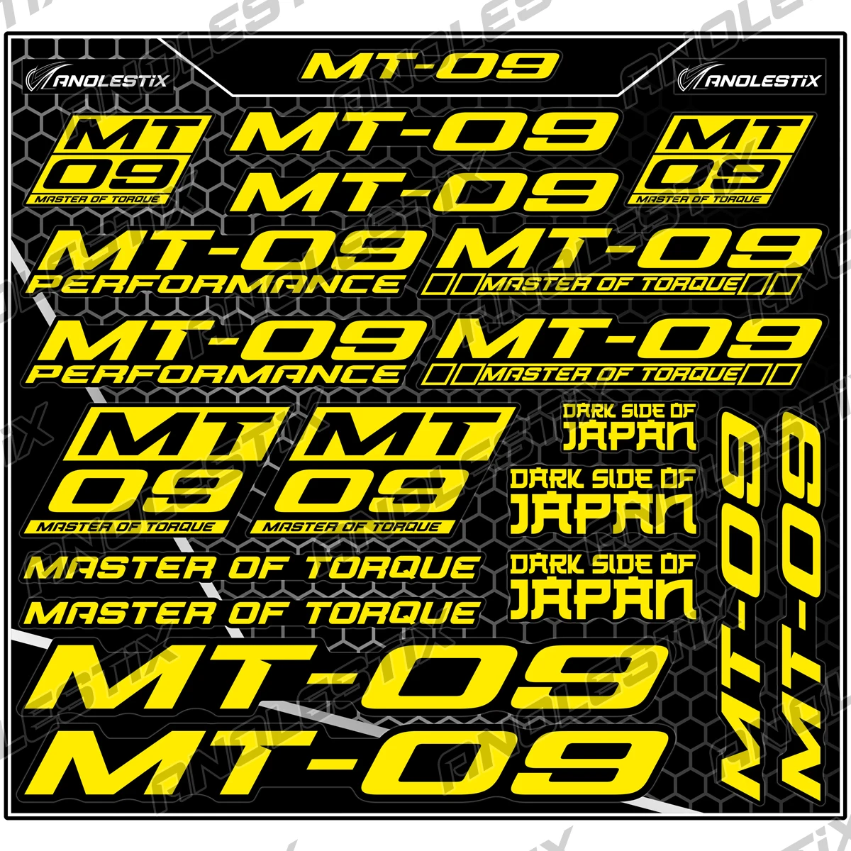 

AnoleStix виниловые наклейки для мотокросса, эмблема, наклейки на бак, набор логотипов для YAMAHA MT09 MT-09