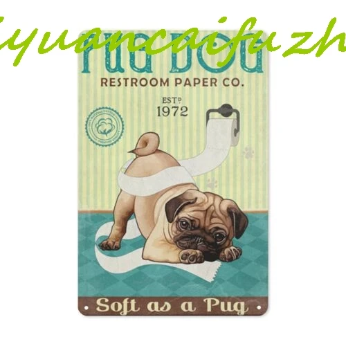 Металлический знак SJKY для туалета-мопса бумажный плакат металлические знаки