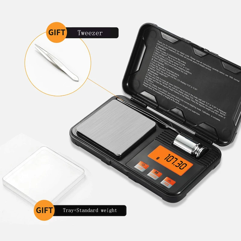 Электронные весы 200 г 0 01 г/50 001 Компактные Весы точные профессиональные Карманные