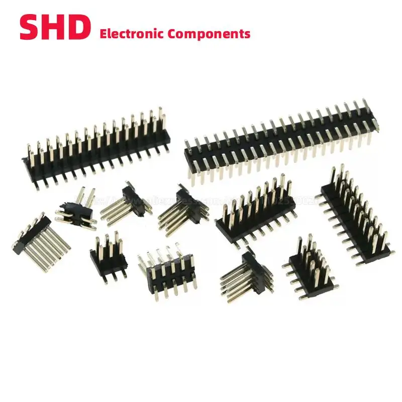 20 шт. 2,54 мм SMD SMT 2-40Pin двухрядный 2p 3p 4p 5p 6p 7p 8p 10p 12p 15p 20p 40p Штекерная печатная плата, разъем, штыревой разъем, штыревой разъем