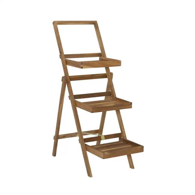 

Riverpark 3-Tier Acacia WoodOutdoor , Brown Oil Flower Pot Base Display Stand Home Garden Patio Multiple Flower Pot Holder Sh