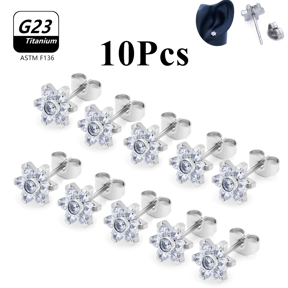 

10PCS G23 Titanium Tragus Helix Piercing 20G Body Jewelry Ear Cartilage Piercing Labret Lip Bar Ring Barbells Stud Wholesale