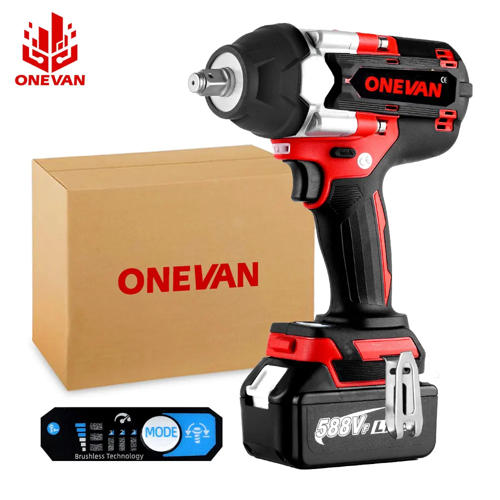 ONEVAN 588VF 1800 N.M Torque Brushless Electric Impact Wrench 1/2 In With 22900mAh Lithium-Ion Battery For Makita 18V Battery