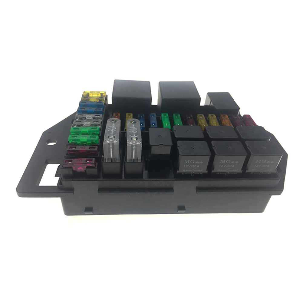 

38 Way Blade Fuse Block with Fuse Box Holder and Relay Harness Automotive Assembly Damp-Proof Cover for Car Boat Marine Truck