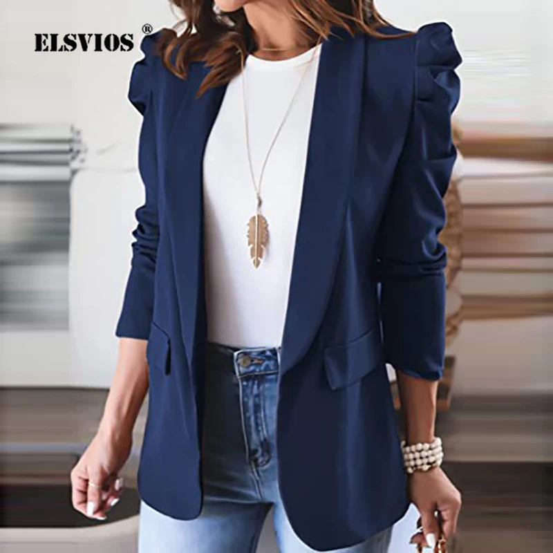 

Autumn Winter Fashion New Turn-down Collar Suits Outwear Ladies Elegant Slim Long Sleeve Casual Solid Color Office Party Jackets