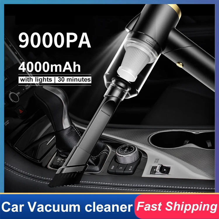 9000Pa Wireless Car Vacuum Cleaner Cordless Handheld Auto Vacuum Home & Car Dual Use Mini Vacuum Cleaner With Built-in Battrery