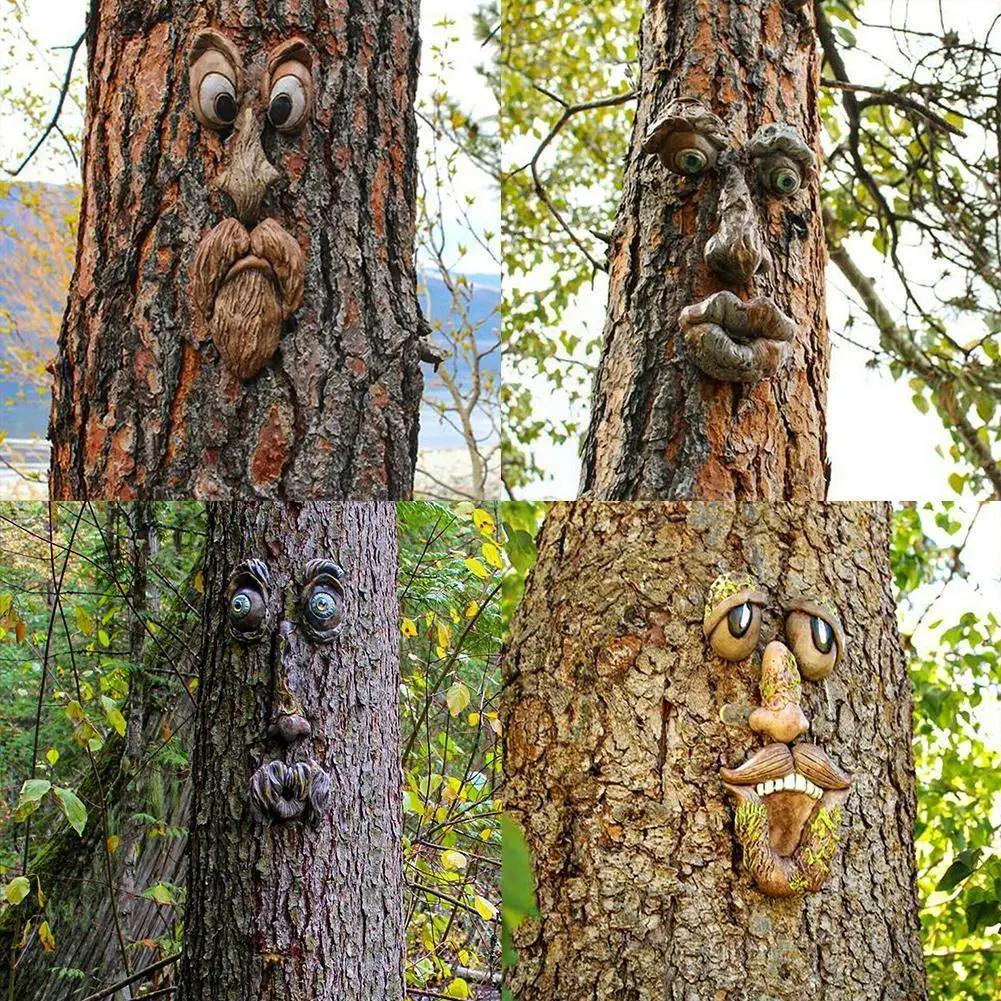 

Старинные деревья Hugger, садовое искусство, уличное дерево, забавная старая забавная деревья, скульптура, причудливое лицо, украшение для сад...