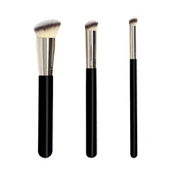 3pcs wooden handle makeup brushes set high end foundation concealer contour blending professional beauty cosmetic brush frosted